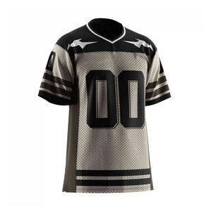 Camiseta de Fútbol Americano para Hombre, Cuello en V, Manga Corta, Malla Transpirable, Estampado Sublimado, Número 00 en la Parte Delantera, Diseño a Rayas, Talla Adulto - Product Image 1