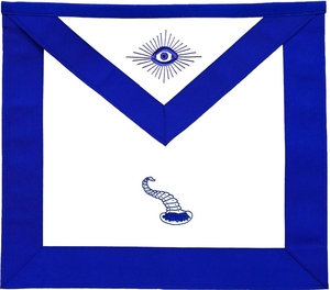 Tablier maçonnique violet et blanc avec symbole brodé pour artisanat, tablier personnalisé avec logo et bordure bleu bordeaux pour artisanat - Product Image 6