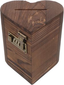 Hucha y Caja de Ahorros Ecológica de Latón con Diseño Temático de Amor Pulido, Patrones Grabados con Láser y Cerradura para Niños - Product Image 4