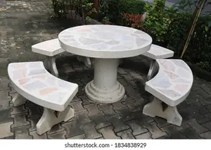 Sillas de Comedor de Lujo para Exteriores, Talladas a Mano en Mármol, Contemporáneas y Duraderas, con 5 Años de Garantía, para Jardín, Patio, Villa, Hotel - Product Image 3