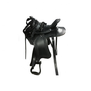 Selle Western en cuir véritable confortable avec arbre en bois/plastique, travaillée à la main et accessoires - Product Image 2