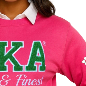 Sudadera AKA First & Finest Ivy para mujer, sudadera prémium con cuello redondo y letras griegas bordadas - Product Image 4