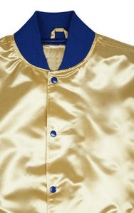 Veste universitaire classique en soie pour homme, veste en satin à boutons pression, fournisseur de mode OEM ODM, marque privée - Product Image 2