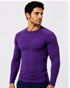 T-shirt de base médical pour homme, coupe ajustée, manches longues, anti-transpiration, respirant, col rond, séchage rapide, uniforme d'hôpital, résistant aux aiguilles - Product Image 5