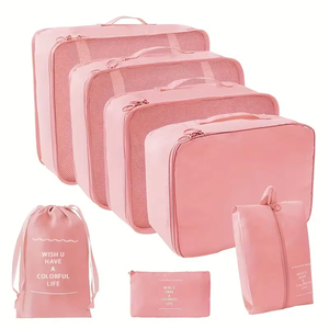 Ensemble de 7 cubes de rangement de voyage vert menthe, organisateurs de bagages imperméables - Product Image 6