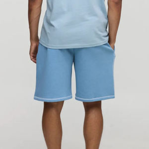 Shorts de jogging pour hommes en molleton bouclette de coton et polyester, taille élastique, avec logo brodé personnalisé, style urbain, prix abordable - Product Image 2
