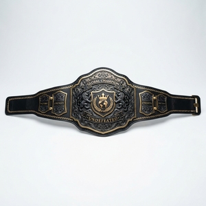 Ceinture de championnat sportive personnalisée, ceinture de trophée gravée avec plaque métallique, sangle en cuir, pour vainqueurs de tournois, vente en gros - Product Image 1