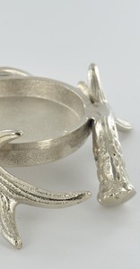 Candelabro Rústico de Metal con Base de Cuerno Plateado, Centro de Mesa Decorativo para Bodas, Navidad y Decoración del Hogar - Product Image 6