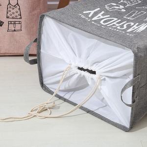 Bolsa de lavandería de yute natural con asas resistentes, organizador de ropa duradero y ecológico - Product Image 5