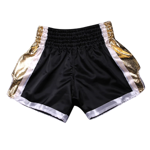 Custom Embroidery Solid Breathable 220g 100% Polyester Silk Casual Fitness Muay Thai Cross-Training Shorts Front Logo for Men - Product Image 3