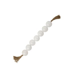<b>Best</b> Seller Ivory Resin Beaded Garland Cylinder Shape Smooth Beads With Tassel Elegant Neutral Home Decor - Product Image 6