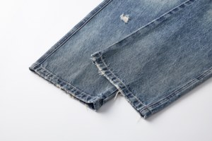 Jeans de Mezclilla de Pierna Ancha para Hombre, Cintura Alta, Lavado a la Piedra, Algodón, Corte Holgado Informal, Estilo Primavera - Product Image 6