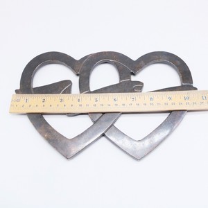 Metal Heart Shape <b>Trivet</b> Ornament With Ribbon Design Romantic Table Decoration - Product Image 4
