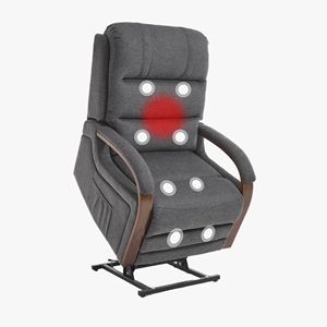 Poltrona Reclinabile Elettrica a Doppio Motore con Funzione Massaggio e Riscaldamento, Rivestimento in Velluto Egiziano per Anziani - Product Image 1