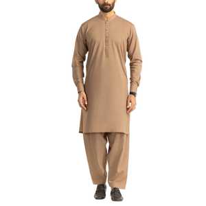 Classic Solid Colors Men Salwar Kameez Full Sleeve Stitched Kurta Trouser Set Wholesale Rate Indian & Pakistani Clothing Shop - Product Image 1
