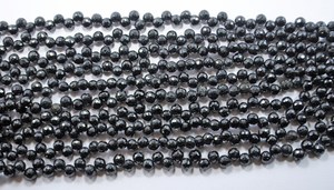 Cuentas redondas facetadas de espinela negra natural, perforadas lateralmente, cuentas sueltas de piedras preciosas para la fabricación de joyería artesanal. - Product Image 3