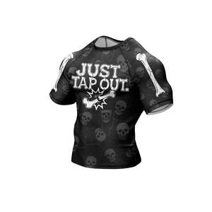 White and Black BJJ Professional Training Men Women Kingz Rash Guard Ranked Short <b>Sleeve</b> Rashguard - Product Image 5