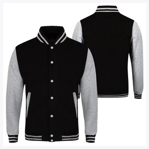 Custom Blank Men's Baseball <b>Jackets</b> Unisex Sport Wear Coats <b>Patchwork</b> Letterman Varsity <b>Jacket</b> Men Leather sleeve Fleece <b>Jacket</b> - Product Image 2