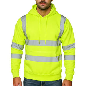 Veste de sécurité réfléchissante haute visibilité pour hommes, vêtements de travail de sécurité pour hommes, sweat à capuche réfléchissant, veste de chantier - Product Image 1