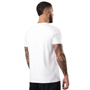 Mens <b>White</b> Jersey T Shirt Short Sleeve Athletic Gym Workout <b>Tee</b> Breathable Lightweight Running Fitness - Product Image 2