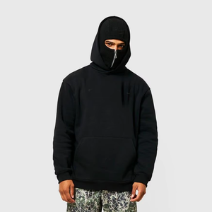 Sudadera con Capucha Impermeable de Felpa 100% Algodón con Logotipo Personalizado, Capucha Doble Estilo Ninja, Doble Capa, Talla Grande, Cierre Completo - Product Image 1