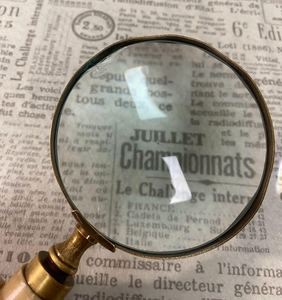 Loupe de lecture vintage à poignée en os, grande monture métallique, outil optique de bureau, décoration d'intérieur - Product Image 5