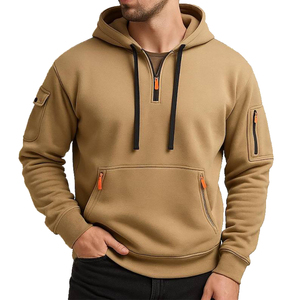 Sweat à capuche décontracté d'hiver de haute qualité, personnalisable avec logo, respirant, épais, surdimensionné, multi-poches pour usage quotidien - Product Image 1