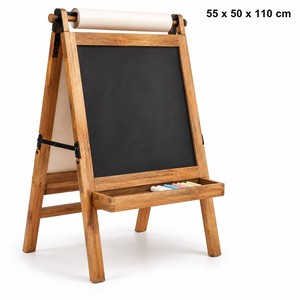 Caballete infantil de hierro con pizarra y rollo de papel |   Muebles Educativos Duraderos y Ecológicos de Diseño Moderno de Mediados de Siglo |   Venta al por mayor - Product Image 1