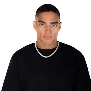 Collier chaîne cubaine plaqué or 18 carats pour homme, style hip-hop, à porter au quotidien - Product Image 4
