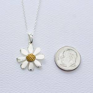 จี้ดอกเดซี่ทำมือ เงินแท้ 925 เครื่องประดับลายดอกไม้สำหรับผู้หญิง - Product Image 1