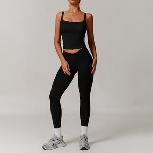 Haut de yoga court pour femme, respirant, écologique, à séchage rapide, en Spandex/Nylon, coupe-vent, sans couture, à manches longues, avec nœud, pour l'hiver - Product Image 2
