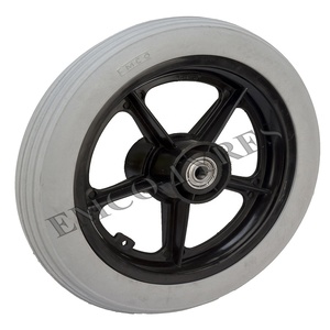 Rueda de Neumático Sólido Emco con Llanta Negra y Neumático Gris, Diseño de 8 Radios para Uso en Interiores/Exteriores - Product Image 6