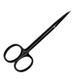 Ciseaux à cuticules en acier inoxydable noir à lame courbée, pointe acérée, pour droitiers, outil de manucure et de beauté - Product Image 3