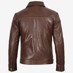 Nouvelle veste marron personnalisée avec logo pour hommes, vestes en cuir vintage pour hommes, vestes de haute qualité, veste d'hiver streetwear - Product Image 2