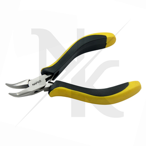 Wholesale Jewelry Tools Ergo Bent Chain Nose Pliers 125mm Stainless Steel Smooth Jaws Ergonomic Spring Handles Black Yellow - Product Image 3