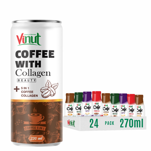 เครื่องดื่มกาแฟคอลลาเจน 320 มล. ปราศจาก GMO ปราศจากนมและกลูเตน ผลิตจากเมล็ดกาแฟอาราบิก้าและโรบัสต้า รับผลิตแบบ OEM ODM แบรนด์ส่วนตัว - Product Image 1