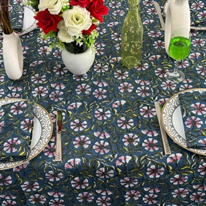Wholesale Wedding Decoration Table Cloth for Events 100% Cotton Picnic <b>Tablecloths</b> Vintage Block Print <b>Rectangle</b> Table Cover - Product Image 5