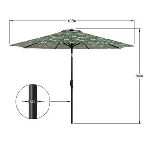 Parasol de patio Monstera de 9 pieds avec manivelle et inclinaison à 3 positions - Product Image 4
