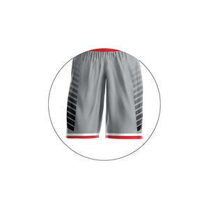 Men's Gray Red Stripe Basketball Jersey Sleeveless Moisture Wicking Sublimated Print All Seasons Sports Wear - Product Image 3
