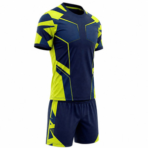 Ensemble de maillot et short de handball personnalisé 100% polyester pour équipe nationale, pour hommes, bleu et jaune fluo, haute qualité, imprimé numériquement - Product Image 4