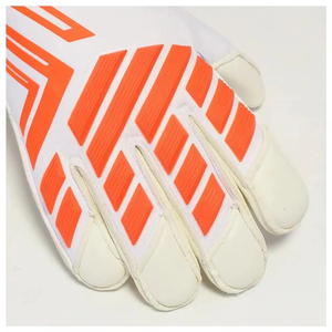 Gants de gardien de but de football blancs et orange à design personnalisé, très demandés, avec caoutchouc injecté en latex allemand de 4 mm à coupe négative - Product Image 2