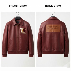 Blouson de moto en cuir PU premium noir personnalisé avec logo en relief, design à panneaux côtelés, style homme, tricoté et respirant - Product Image 3