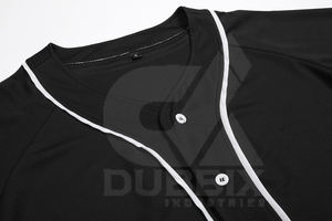 Maillot de baseball personnalisé 2025 dégradé turquoise avec passepoil noir, uniforme d'équipe boutonné, nom et numéro personnalisés, style professionnel, vente en gros - Product Image 2