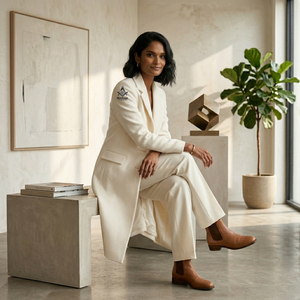 Chaqueta Blazer Blanca Personalizada para Mujeres, Ropa Masónica, de Hermandad y Fraternidad Griega, Elegante Chaqueta Delta Sigma - Product Image 4