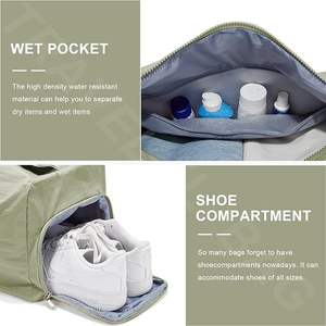 Petit sac de sport avec compartiment pour chaussures, sac de sport pour femme, sac de voyage imperméable, sac de nuit à bandoulière - Product Image 4