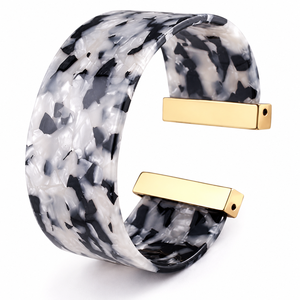 Premium Marble Resin Bangles Chunky Stack Daily Wear Party Festive Handmade Retro Jewelry Lucite <b>Bracelet</b> Accessory Hand Cuff - Product Image 1