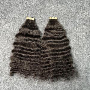 Cinta de cabello rizado birmano crudo en extensiones 100% cutícula alineada virgen Remy extensiones de cabello de un solo donante - Product Image 2