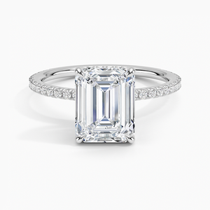 BOJ <b>Ring</b> 0126 <b>Emerald</b> Cut 925 <b>Silver</b> Luxe Flush Prong Setting Solitaire Diamond <b>Ring</b> 2ct D Color VVS1 Moissanite GRA Certified - Product Image 1