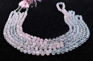 Natural Morganite Faceted Round 108 Beads Prayer Mala Necklace 30-32 Inches Morganite Beaded Jaap Mala Meditation For Jewelry - Product Image 6