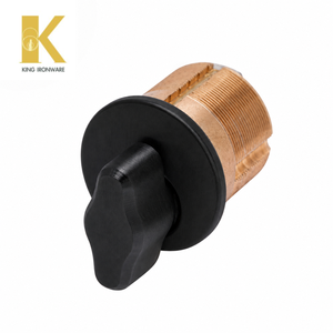 Cylindre à clé plate en laiton noir mat 28 mm sans clé pour la sécurité des portes d'entrée résidentielles - Product Image 1